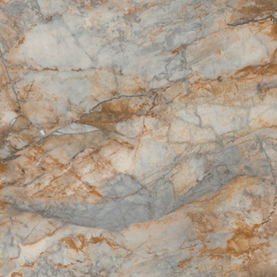 Grandeco Siena Photorealistic Stone Effect Textured WallpaperRust & Navy from B&Q