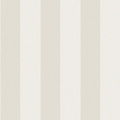 Grandeco Classic Wide Textured Stripe Wallpaper, Neutral Beige B&Q