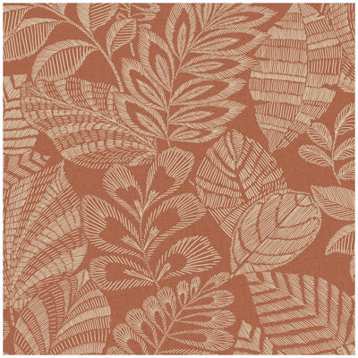 B&Q -  Madou Floral Wallpaper Red Textured Botanical Paste The Wall Vinyl