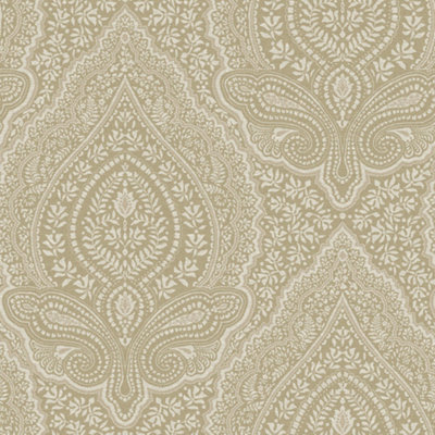 B&Q -  Chantilly Filligree Damask Textured Wallpaper Neutral