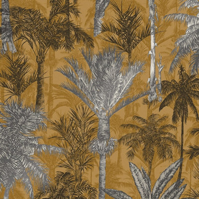 I Love Wallpaper Palmetto Tropical Wallpaper In Yellow