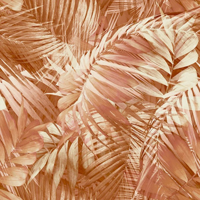 I Love Wallpaper Belize Tropical Wallpaper In Terracotta from B&Q