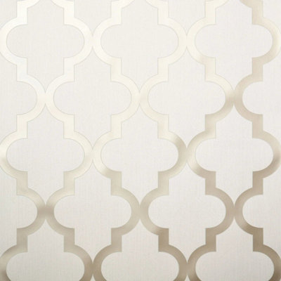 I Love Wallpaper Camden Trellis Wallpaper In Neutral And Gold from B&Q