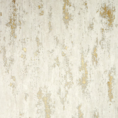 I Love Wallpaper Manhattan Modern Wallpaper In White & Gold from B&Q