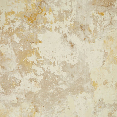 I Love Wallpaper Patina Concrete Effect Wallpaper In Cream & Gold from B&Q