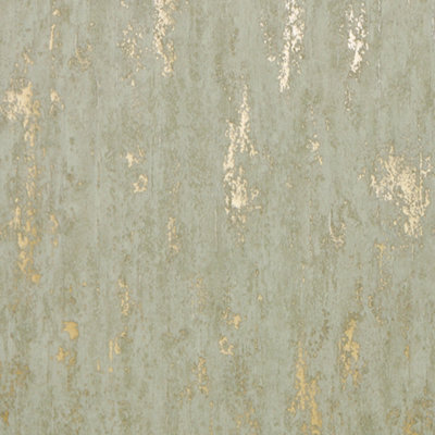 I Love Wallpaper Manhattan Modern Wallpaper In Sage And Gold from B&Q