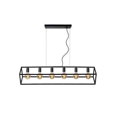 Lucide Fabian Modern Bar Pendant - 6Xe27 - Light/Black