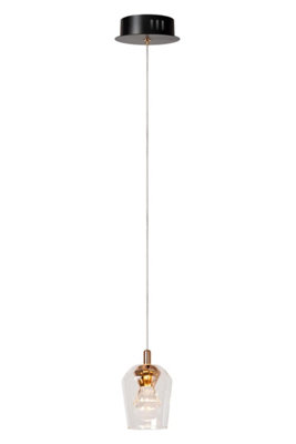 Lucide Berliane Pendant Light Diameter 12Cm Led Dim. 2700KWith Replaceable Led ModuleTransparent from B&Q