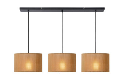 Lucide Unisex Brown 'Magius' Dimmable Adjustable Scandinavian Bar Pendant Light 3Xe27 In Size 3 - Image 4