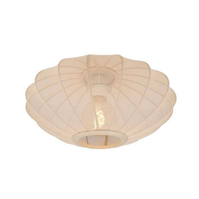 Lucide Corina Flush Ceiling Light Cream from B&Q