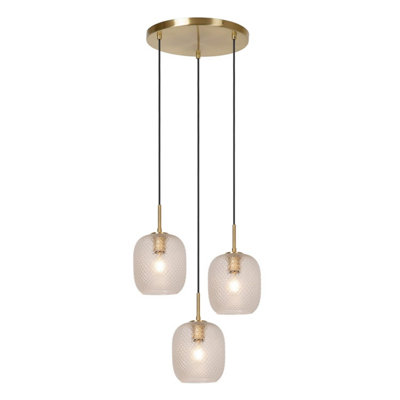 Lucide Alicent Pendant Light Diameter 35Cm 3Xe27Matt GoldBrass from B&Q