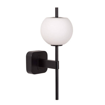 Lucide Elda Wall Light Bathroom1Xg9 Ip44Black from B&Q