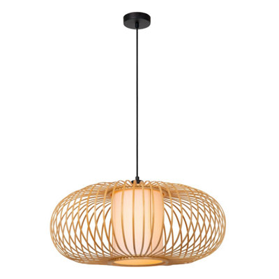 Lucide THULINE - Spherical Pendant Ceiling Light - Ø 60 cm - 1xE27 - Light Wood Effect - Image 4