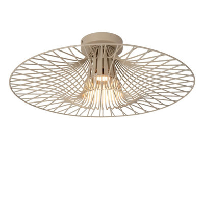 Lucide ELLIS - Flush ceiling light - Ø 50 cm - 1xE27 - Taupe - Image 3