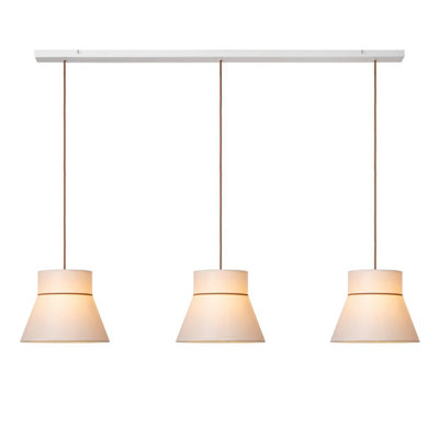 Netlighting Unisex Beige Lucide Scarlet Bar Pendant Ceiling Light 3Xe27 Cream In Size 3 - Image 3