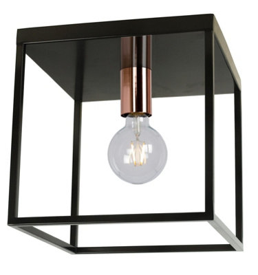Lucide Arthur Modern Flush Ceiling Light1Xe27Black from B&Q