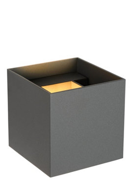 Lucide Xio Modern Up Down Wall LightLed Dim.G91X4W 2700KGrey from B&Q