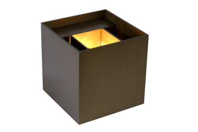 Lucide Xio Modern Up Down Wall LightLed Dim.G91X4W 2700KRust Brown from B&Q