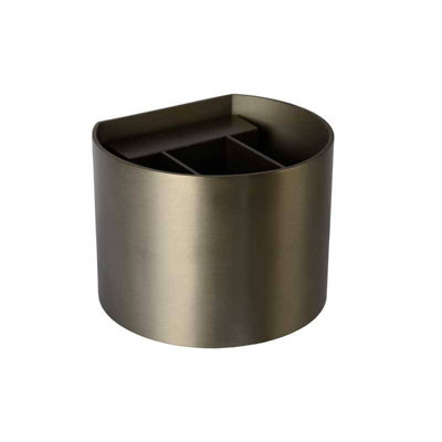 Lucide Xio Round Led Up & Down Wall Light Coffee from B&Q