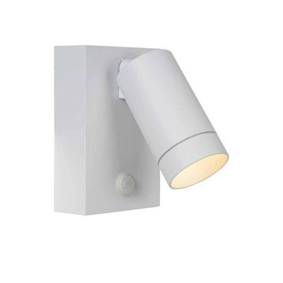 Lucide Taylor Outdoor Wall Mounted Spotlight With Pir Sensor White from B&Q