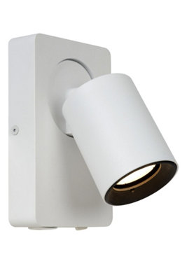 Lucide Nigel Modern Wall Spotlight - LED Dimmable - GU10 - 1x5W 3000K - White - USB Charging Point - Image 4