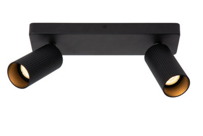 Lucide Clubs Modern Twin Ceiling Spotlight2Xgu10Black from B&Q