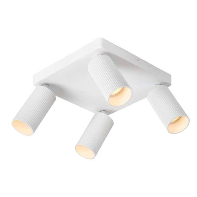 Lucide Clubs 4 Light Spotlight Plate White from B&Q