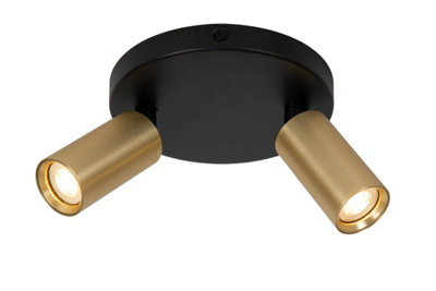 B&Q -  Ritmo Ceiling Spotlight Diameter 15Cm 2Xgu10 (Mr11)Matt GoldBrass