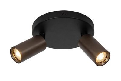 Lucide Ritmo Ceiling Spotlight Diameter 15Cm 2Xgu10 (Mr11)Coffee from B&Q