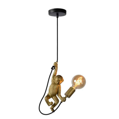 Lucide Extravaganza Chimp Ceiling Pendant Light Black / Gold from B&Q