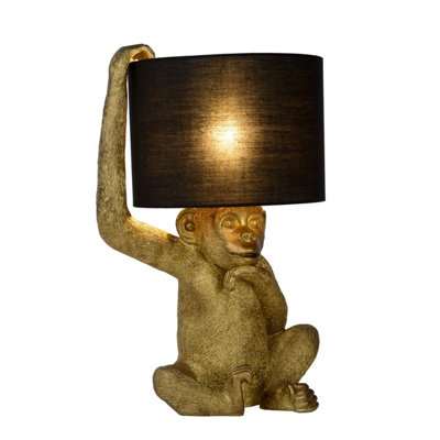 Lucide Extravaganza Chimp Retro Table Lamp 30Cm - 1Xe14 - Black