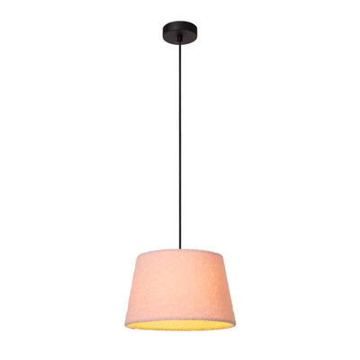 Lucide Woolly Ceiling Pendant Light Pink from B&Q