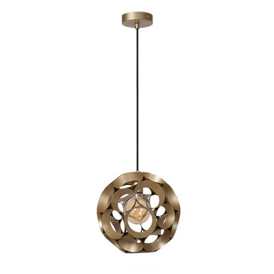 Lucide Hannelore Ceiling Pendant Light Matt Gold / Brass from B&Q
