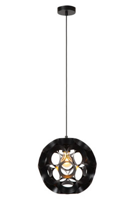 Lucide Hannelore Pendant Light Diameter 30Cm 1Xe27Black from B&Q