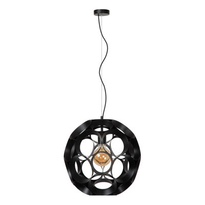 Lucide Hannelore Large Ceiling Pendant Light Black from B&Q