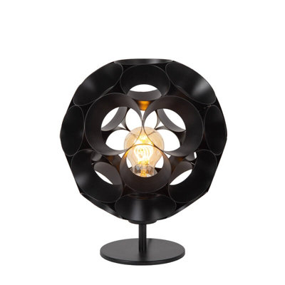 Lucide Hannelore Table Lamp Diameter 25Cm 1Xe27 - Black