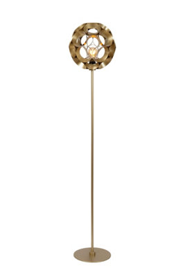 Lucide Gold Hannelore Floor Lamp Diameter 1Xe27 - Matt Brass 30Cm