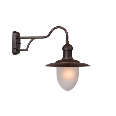 Lucide Aruba Outdoor Hanging Lantern Wall Light Rust Brown from B&Q