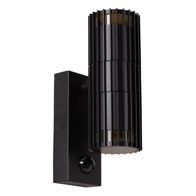 Lucide Timbala Outdoor Up & Down Wall Light With Pir Sensor Black from B&Q