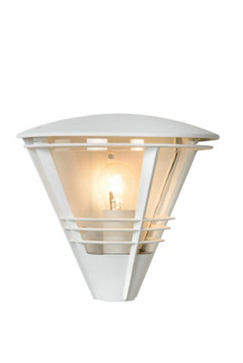 Lucide Livia Modern Wall Light Outdoor1Xe27Ip44White from B&Q