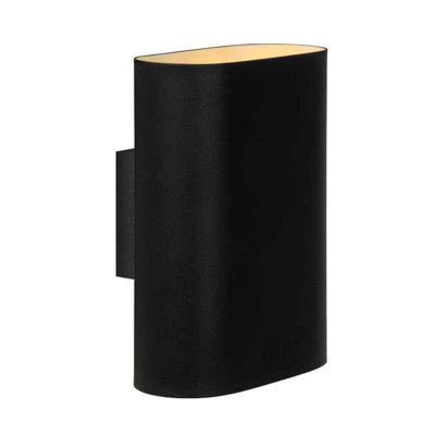 Lucide Ovalis Up & Down Wall Light Black from B&Q