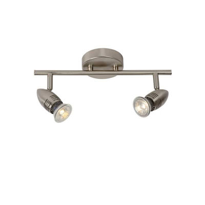 Lucide Caro 2 Light Led Ceiling Spotlight Bar Satin Chrome from B&Q