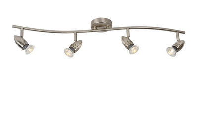 Lucide Caro-Led Modern Ceiling Spotlight BarLedGu104X5W 2700KSatin Chrome from B&Q