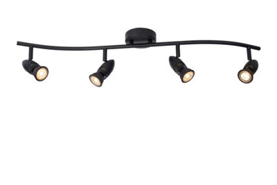 Lucide Caro Modern Ceiling Spotlight Bar4Xgu10Black from B&Q