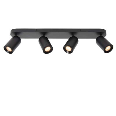 Lucide Punch 4 Light Spotlight Bar Black from B&Q