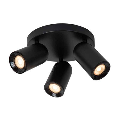 Lucide Punch 3 Light Spotlight Plate Black from B&Q