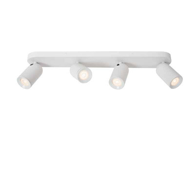 Lucide Punch 4 Light Spotlight Bar White from B&Q