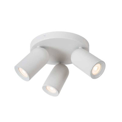 Lucide Punch 3 Light Spotlight Plate White from B&Q