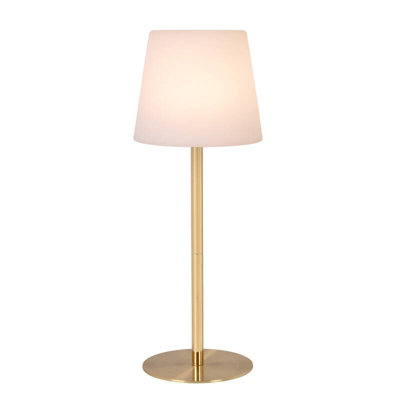 Lucide Tyon Led Outdoor Rechargeable Table Lamp Matt Gold from B&Q