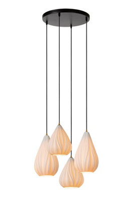 Lucide Cinzia Pendant Light Diameter 55.5Cm 4Xe27White from B&Q